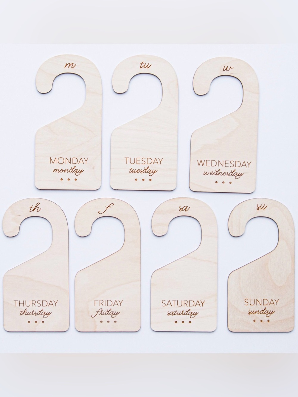 Market & Spruce Natural Wood Weekly Door Hanger Set
